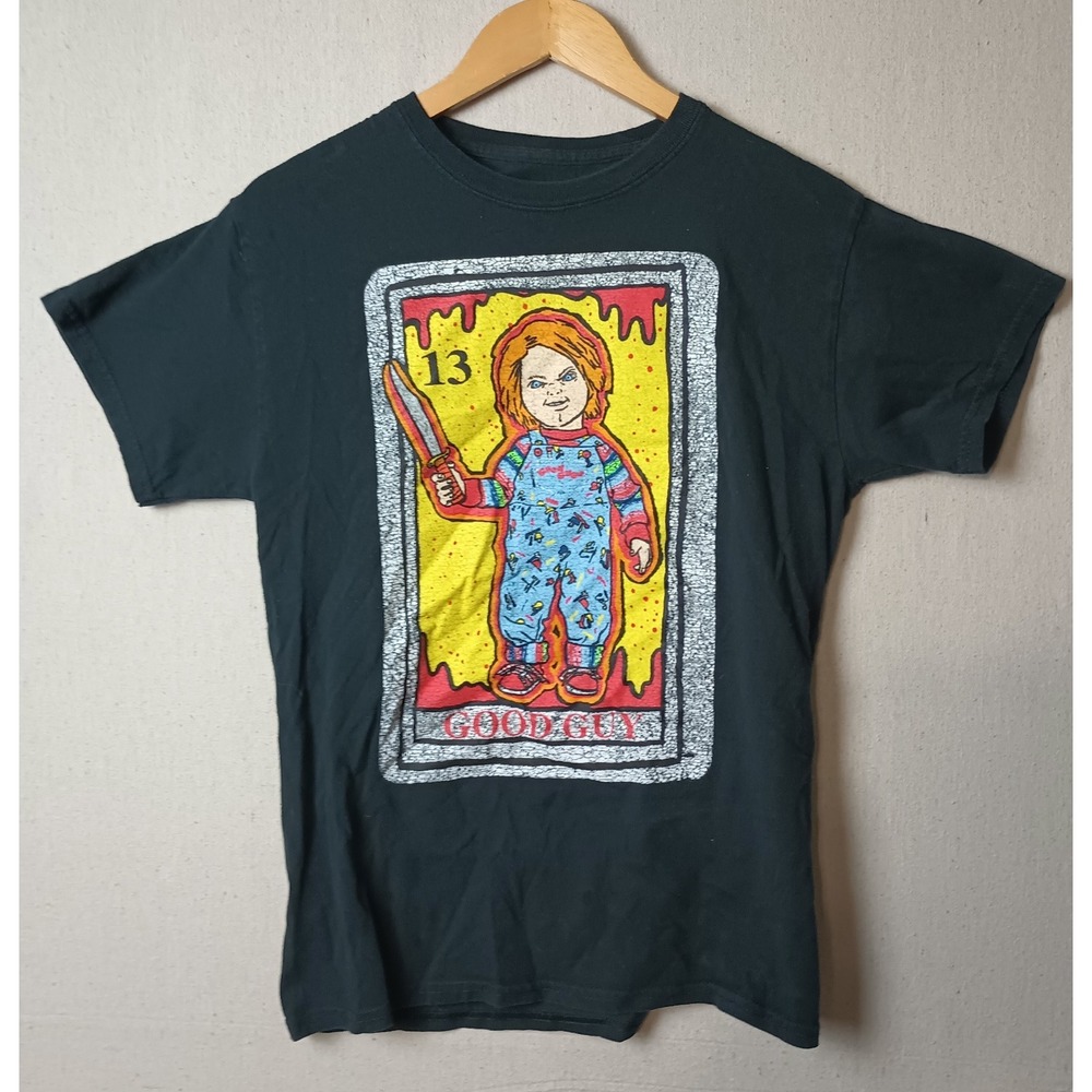 Chucky Good Guy T-Shirt Horror Movie Graphic Tee Black Size Medium Childs Play R
